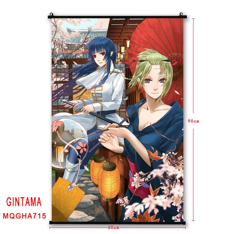 Gintama Anime plastic pole cloth painting Wall Scroll 60X90CM MQGHA715