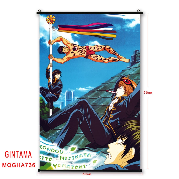 Gintama Anime plastic pole cloth painting Wall Scroll 60X90CM MQGHA736