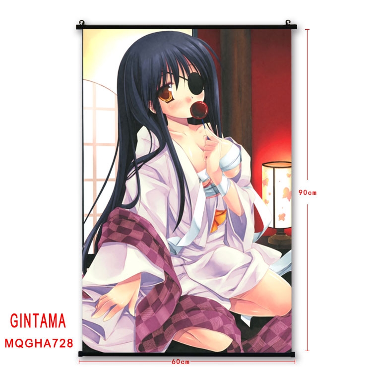 Gintama Anime plastic pole cloth painting Wall Scroll 60X90CM MQGHA728