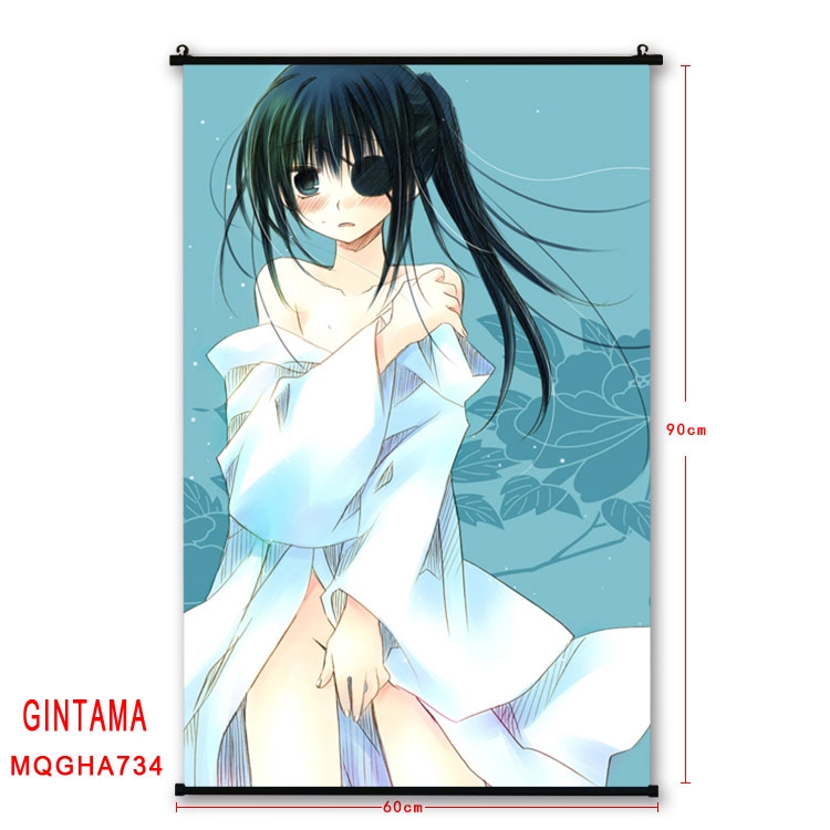 Gintama Anime plastic pole cloth painting Wall Scroll 60X90CM MQGHA734