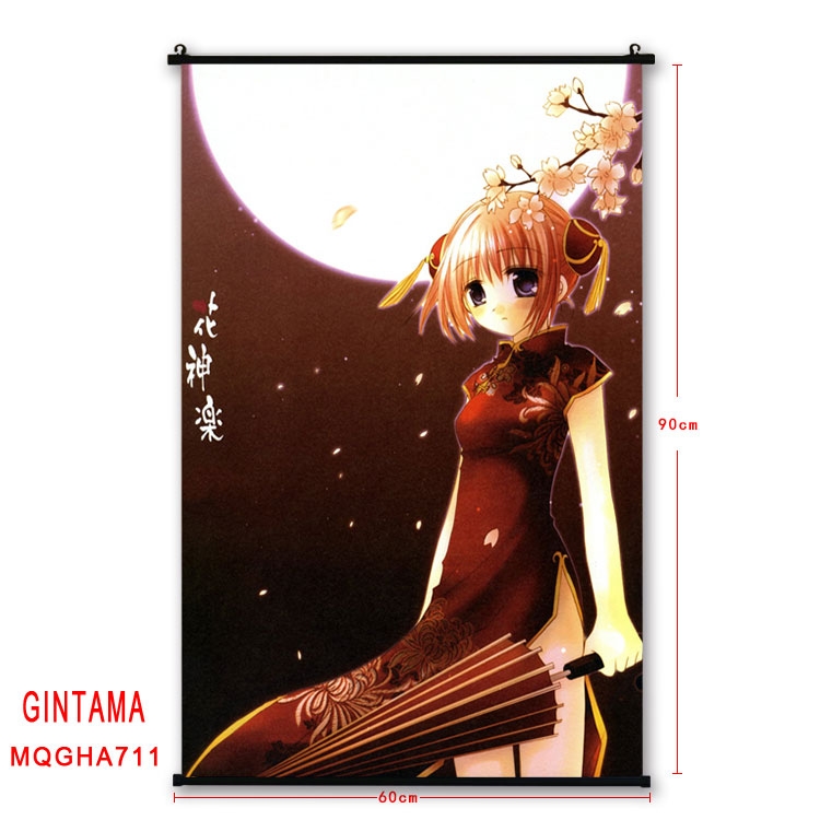 Gintama Anime plastic pole cloth painting Wall Scroll 60X90CM MQGHA711
