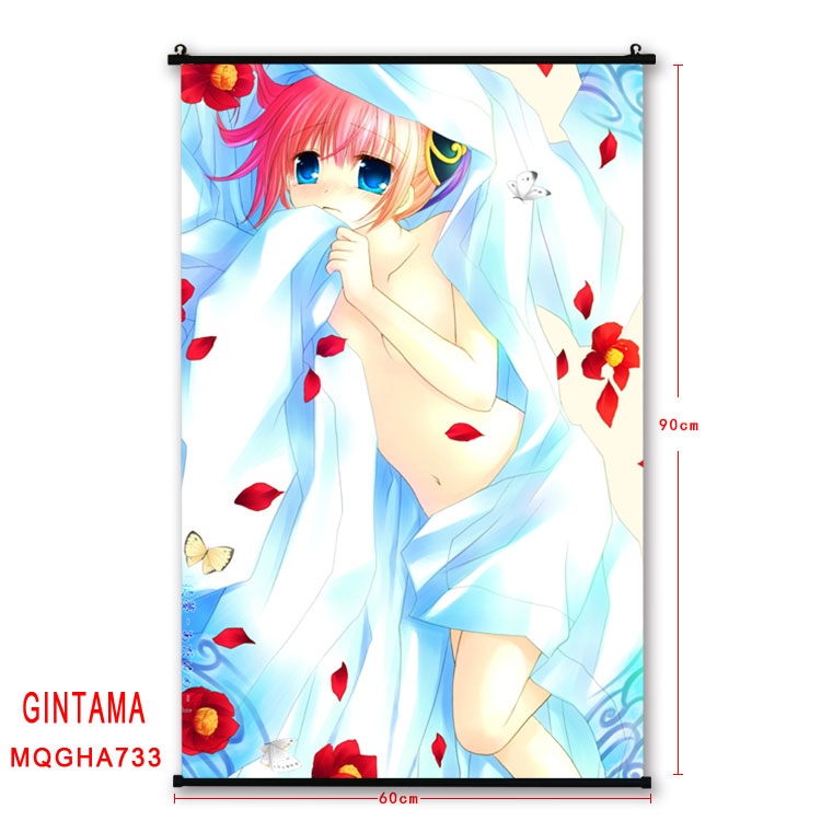 Gintama Anime plastic pole cloth painting Wall Scroll 60X90CM MQGHA733