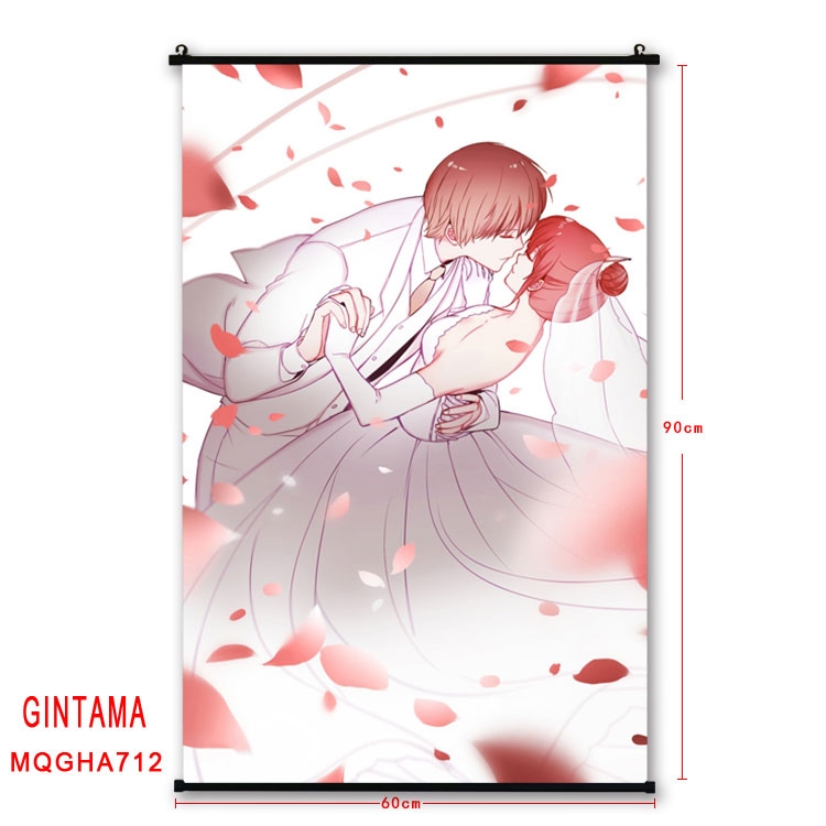 Gintama Anime plastic pole cloth painting Wall Scroll 60X90CM MQGHA712