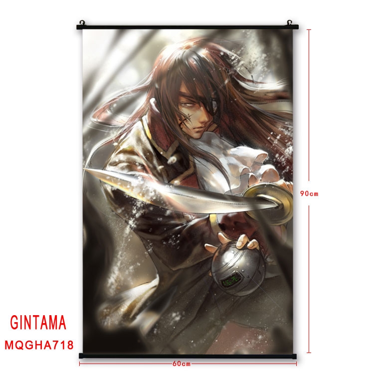 Gintama Anime plastic pole cloth painting Wall Scroll 60X90CM MQGHA718