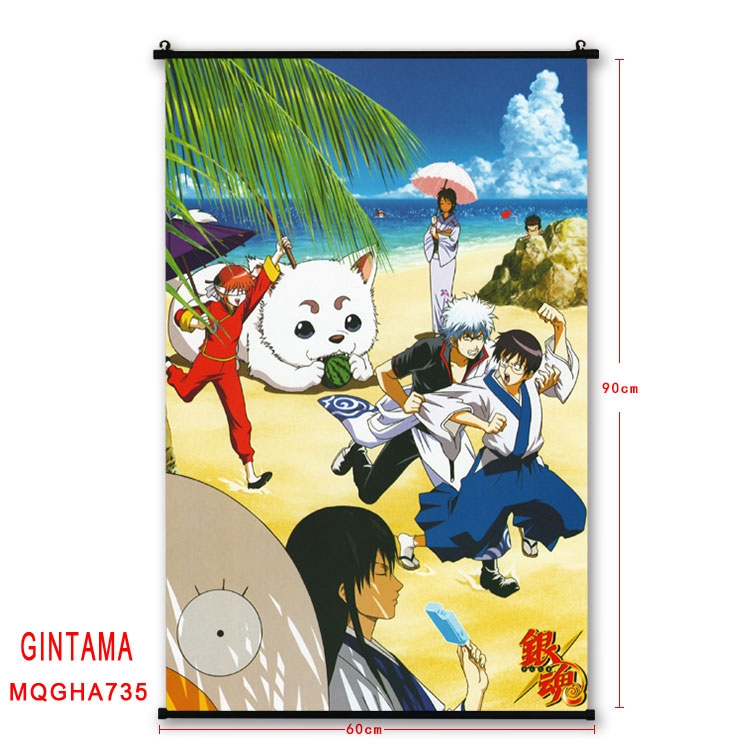 Gintama Anime plastic pole cloth painting Wall Scroll 60X90CM MQGHA735