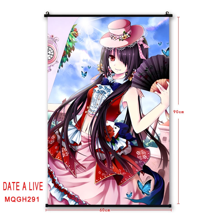 Date-A-Live Anime plastic pole cloth painting Wall Scroll 60X90CM MQGH291