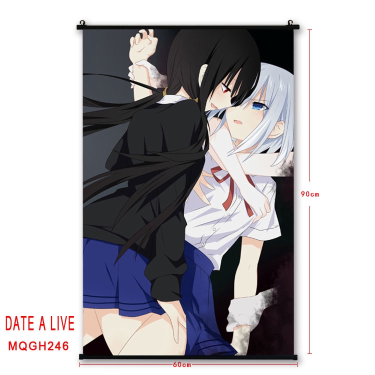 Date-A-Live Anime plastic pole cloth painting Wall Scroll 60X90CM MQGH246