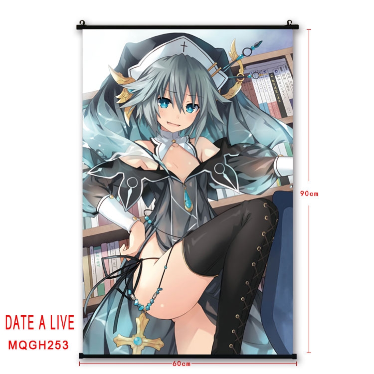 Date-A-Live Anime plastic pole cloth painting Wall Scroll 60X90CM MQGH253