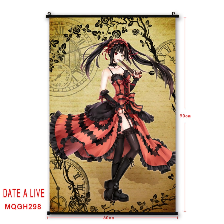 Date-A-Live Anime plastic pole cloth painting Wall Scroll 60X90CM MQGH298
