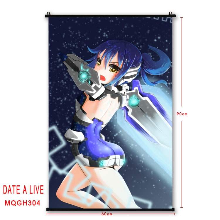 Date-A-Live Anime plastic pole cloth painting Wall Scroll 60X90CM MQGH304