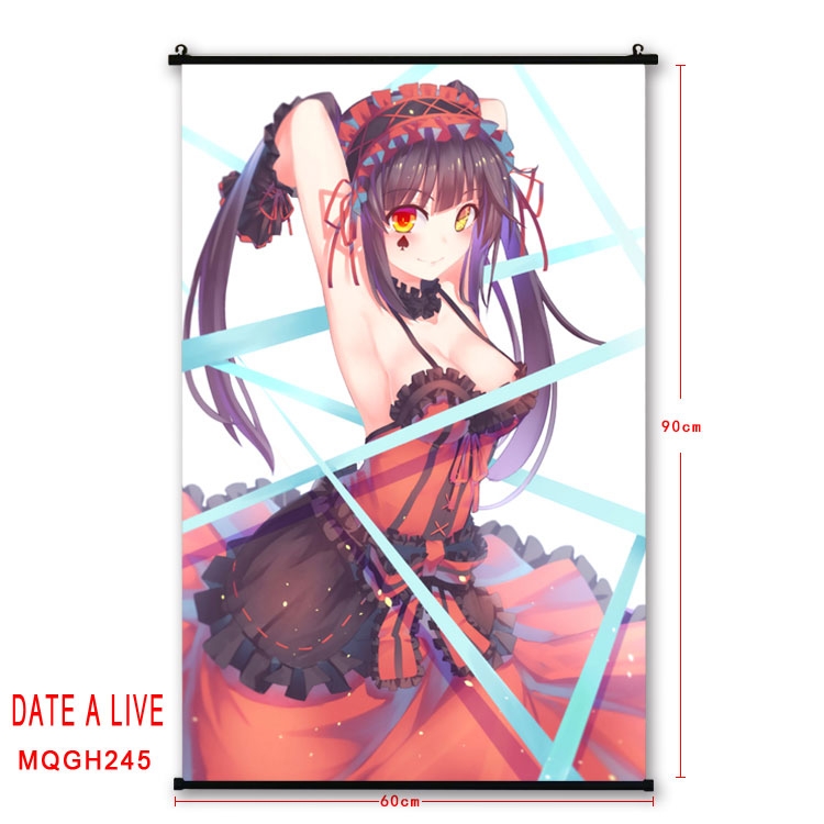 Date-A-Live Anime plastic pole cloth painting Wall Scroll 60X90CM MQGH245
