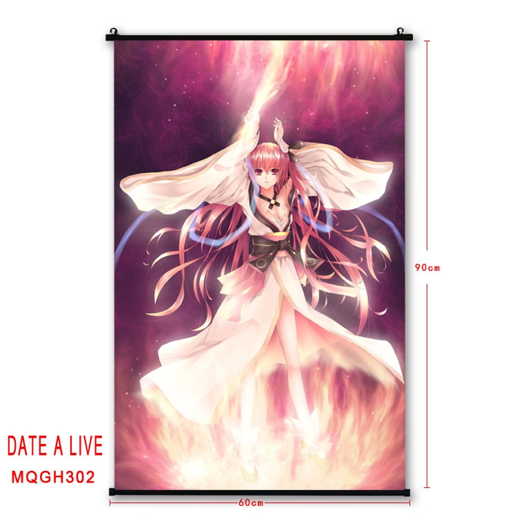 Date-A-Live Anime plastic pole cloth painting Wall Scroll 60X90CM MQGH302