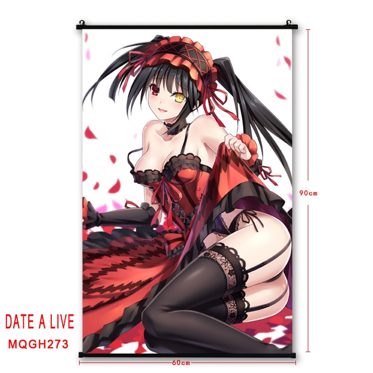 Date-A-Live Anime plastic pole cloth painting Wall Scroll 60X90CM MQGH273