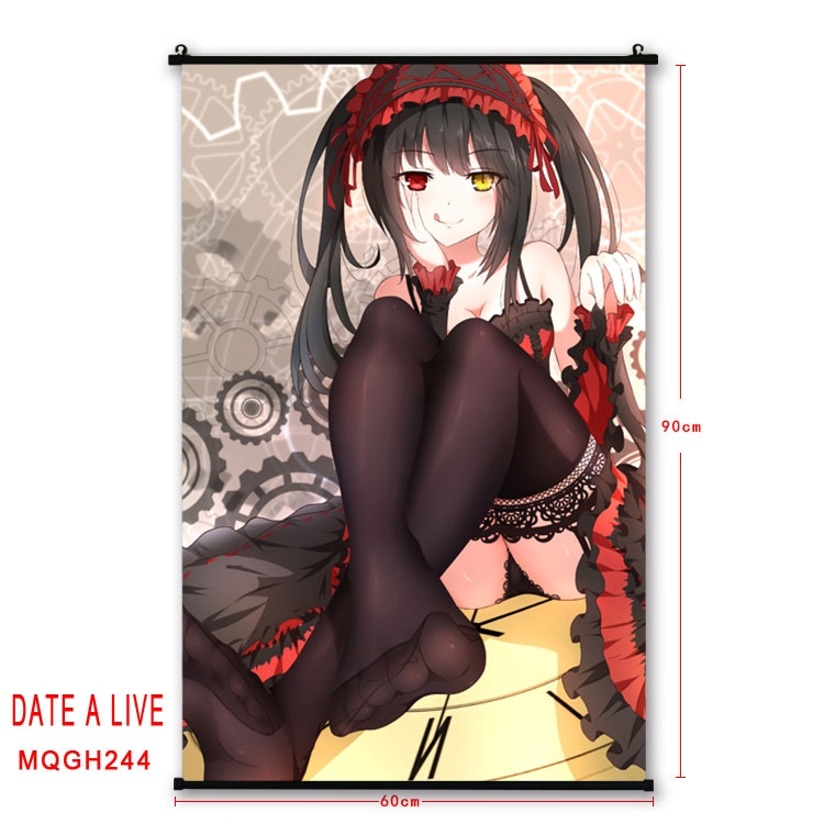 Date-A-Live Anime plastic pole cloth painting Wall Scroll 60X90CM MQGH244