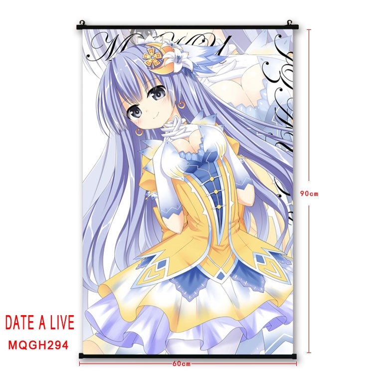 Date-A-Live Anime plastic pole cloth painting Wall Scroll 60X90CM MQGH294