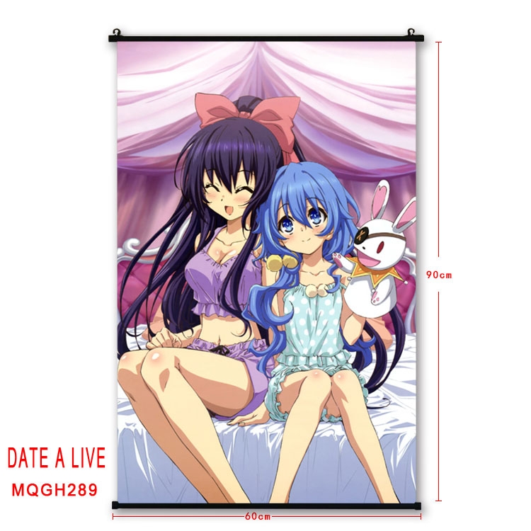 Date-A-Live Anime plastic pole cloth painting Wall Scroll 60X90CM MQGH289