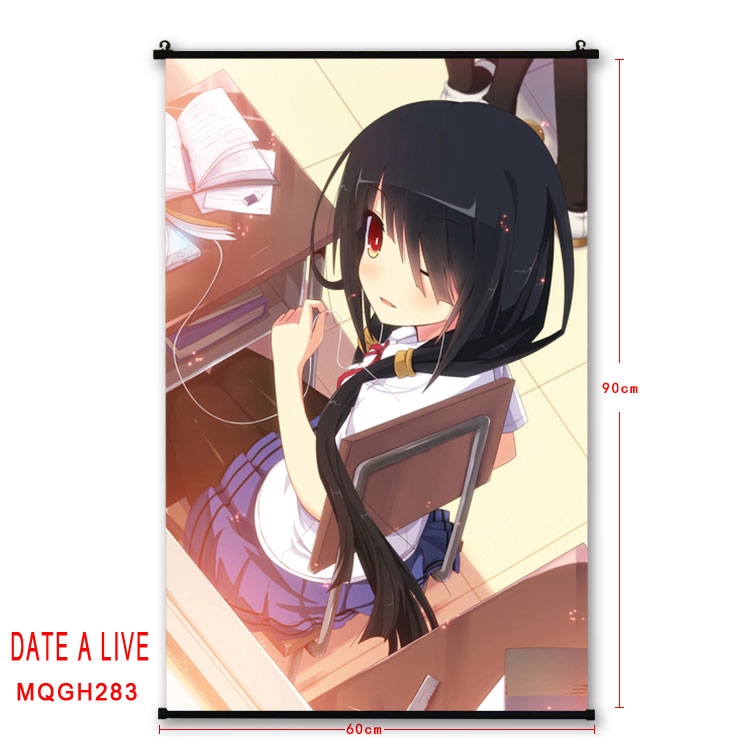 Date-A-Live Anime plastic pole cloth painting Wall Scroll 60X90CM MQGH283