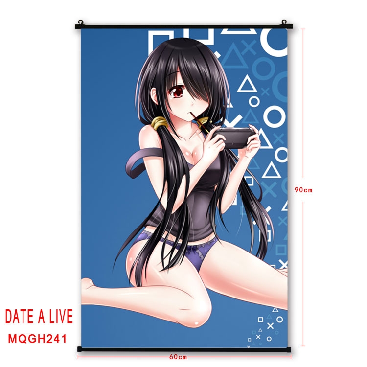 Date-A-Live Anime plastic pole cloth painting Wall Scroll 60X90CM MQGH241