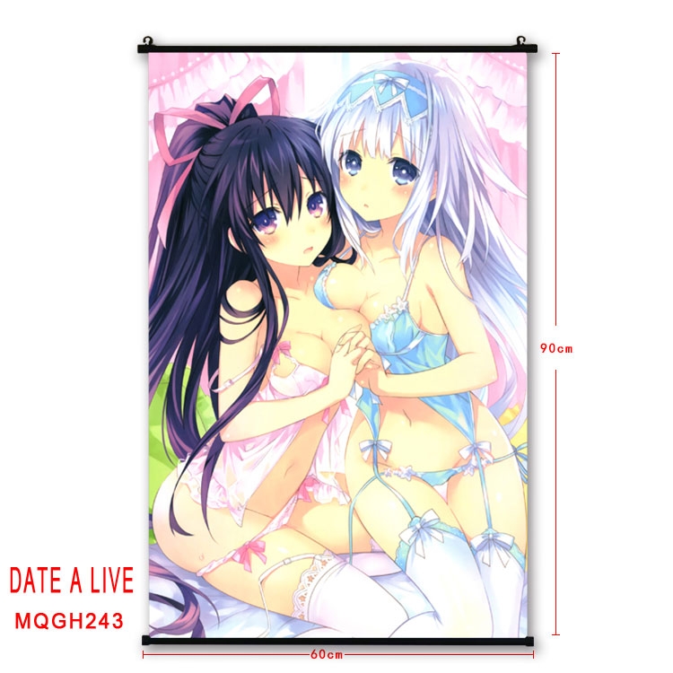 Date-A-Live Anime plastic pole cloth painting Wall Scroll 60X90CM MQGH243