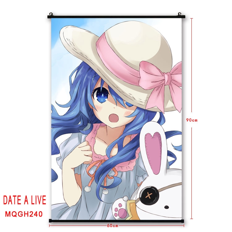 Date-A-Live Anime plastic pole cloth painting Wall Scroll 60X90CM MQGH240