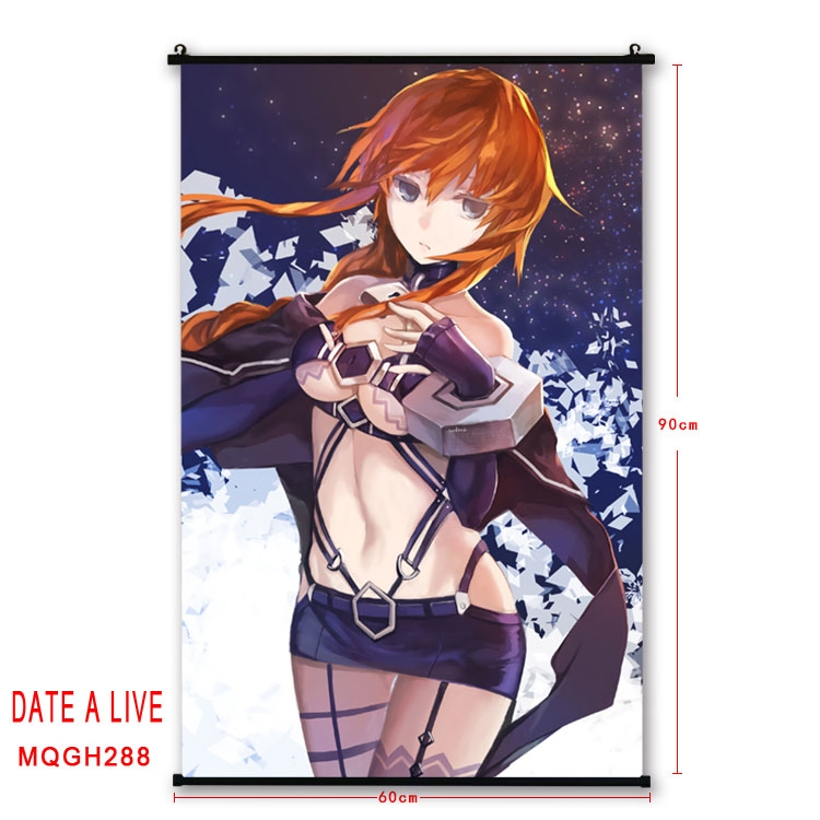 Date-A-Live Anime plastic pole cloth painting Wall Scroll 60X90CM MQGH288