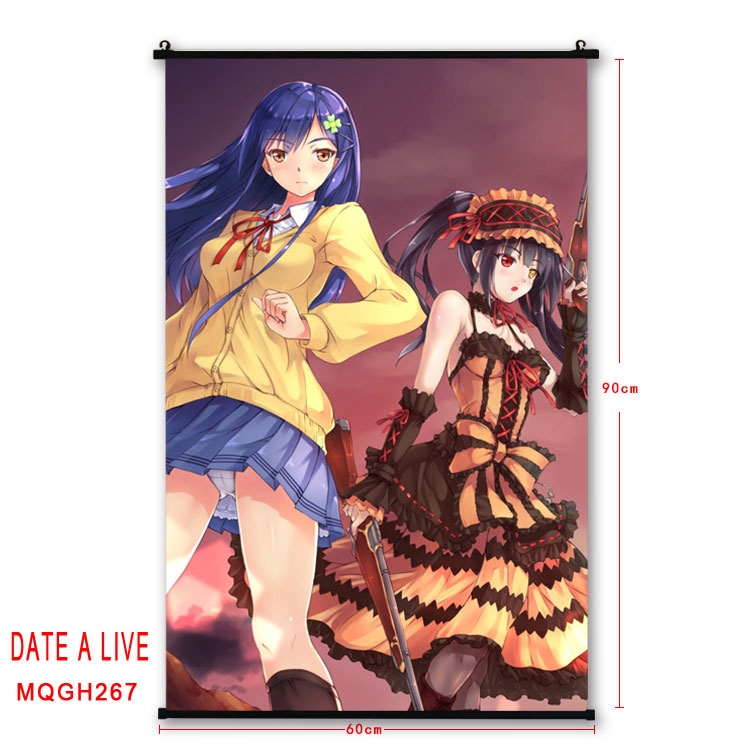 Date-A-Live Anime plastic pole cloth painting Wall Scroll 60X90CM MQGH267