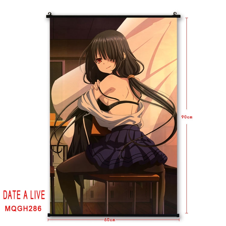 Date-A-Live Anime plastic pole cloth painting Wall Scroll 60X90CM MQGH286