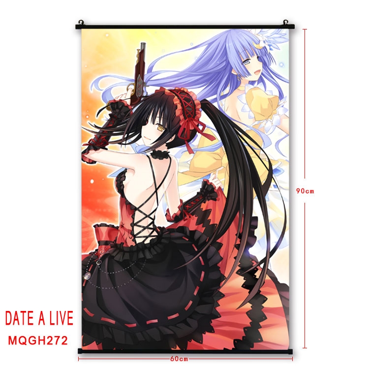 Date-A-Live Anime plastic pole cloth painting Wall Scroll 60X90CM MQGH272