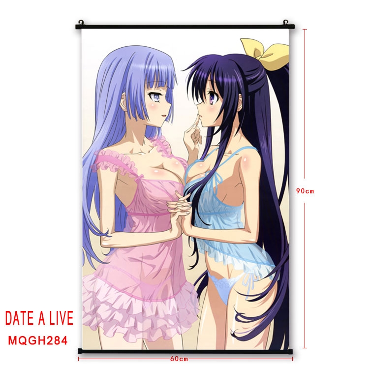 Date-A-Live Anime plastic pole cloth painting Wall Scroll 60X90CM MQGH284