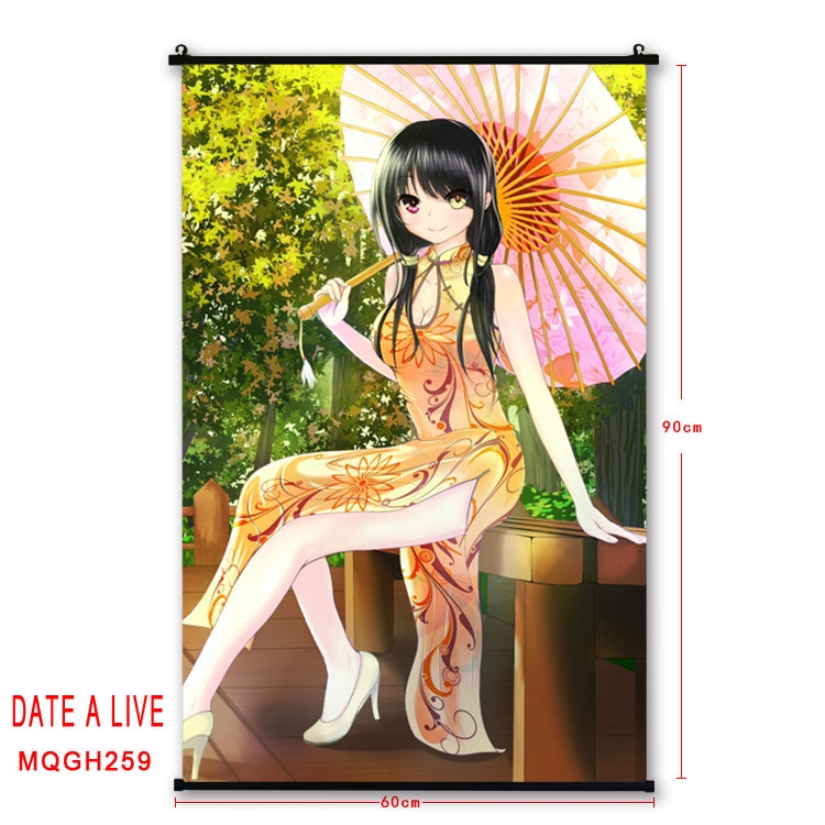 Date-A-Live Anime plastic pole cloth painting Wall Scroll 60X90CM MQGH259