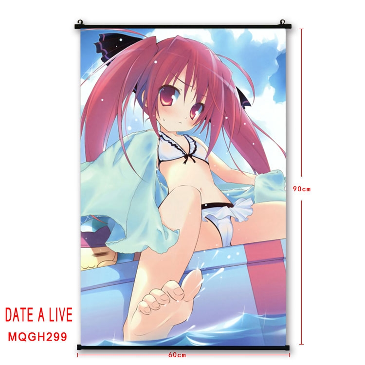Date-A-Live Anime plastic pole cloth painting Wall Scroll 60X90CM MQGH299