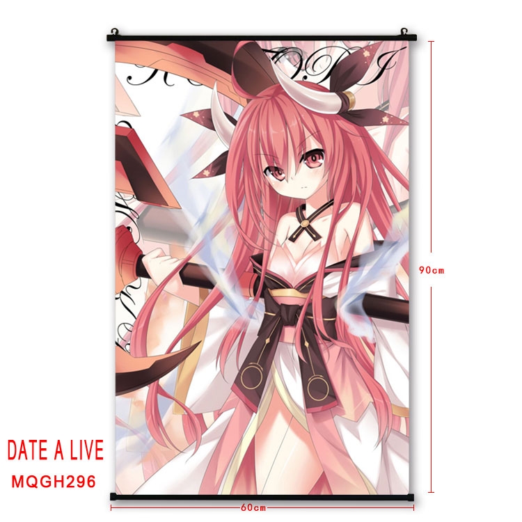 Date-A-Live Anime plastic pole cloth painting Wall Scroll 60X90CM MQGH296