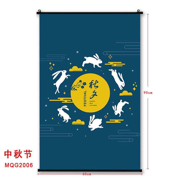 The Mid-autumn Festival Anime plastic pole cloth painting Wall Scroll 60X90CM MQG2006