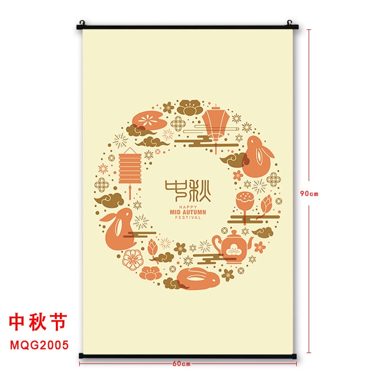 The Mid-autumn Festival Anime plastic pole cloth painting Wall Scroll 60X90CM MQG2005