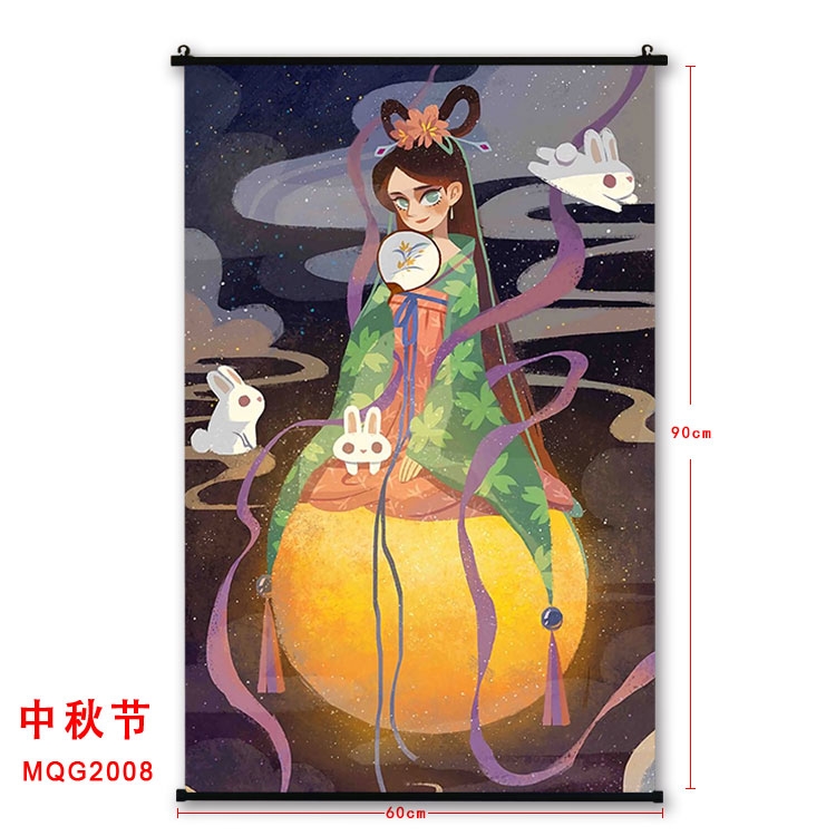 The Mid-autumn Festival Anime plastic pole cloth painting Wall Scroll 60X90CM MQG2008