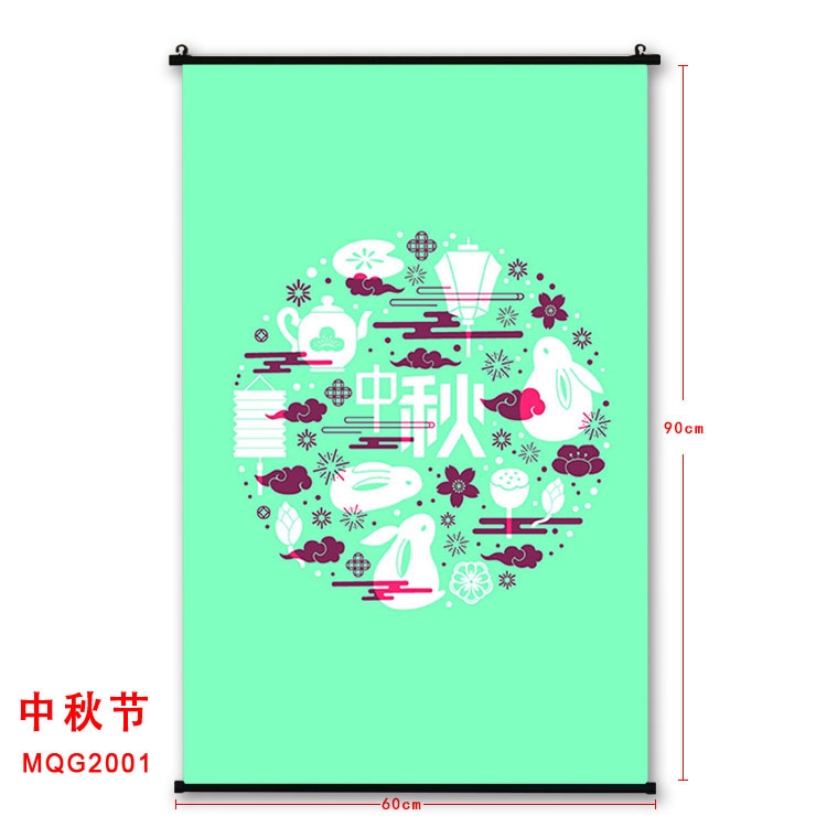 The Mid-autumn Festival Anime plastic pole cloth painting Wall Scroll 60X90CM MQG2001