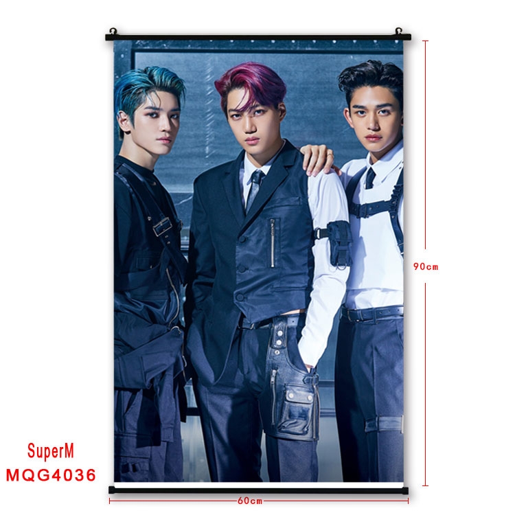 Super M  Celebrity plastic pole cloth painting Wall Scroll 60X90CM   MQG4036