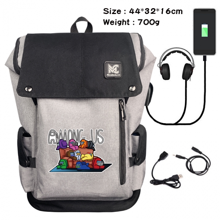 AMONG US Data cable animation game backpack school bag 1A