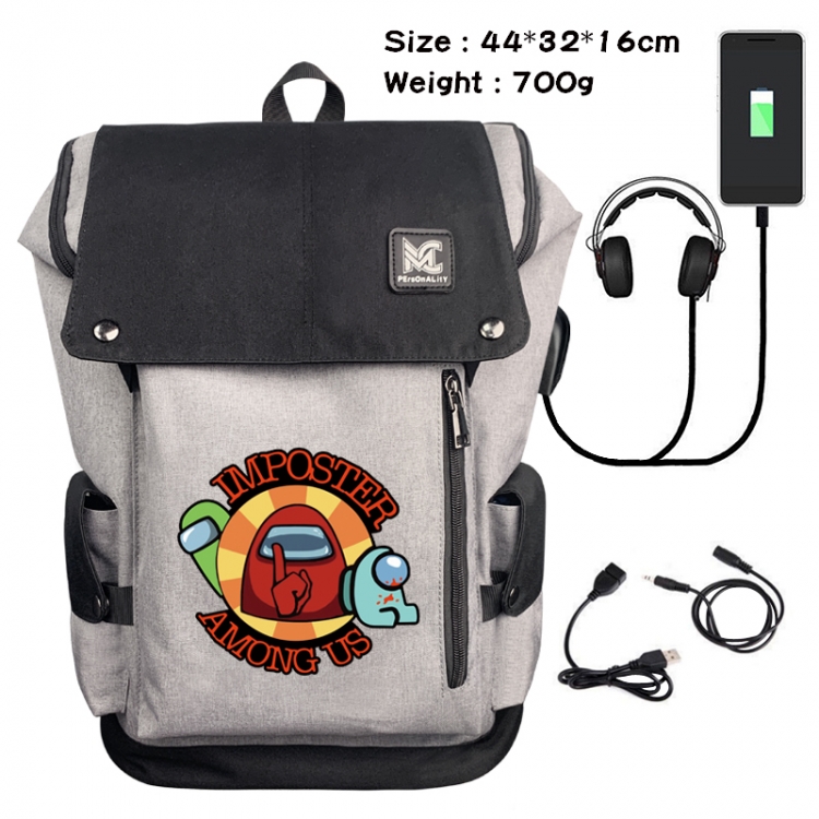 AMONG US Data cable animation game backpack school bag 4A