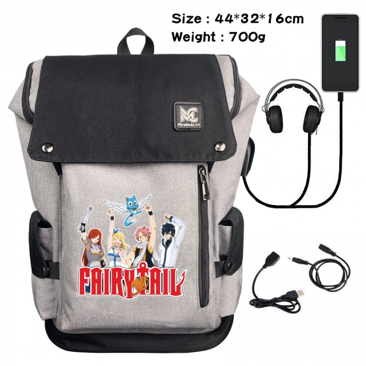 Fairy tail Data cable animation game backpack school bag 3A