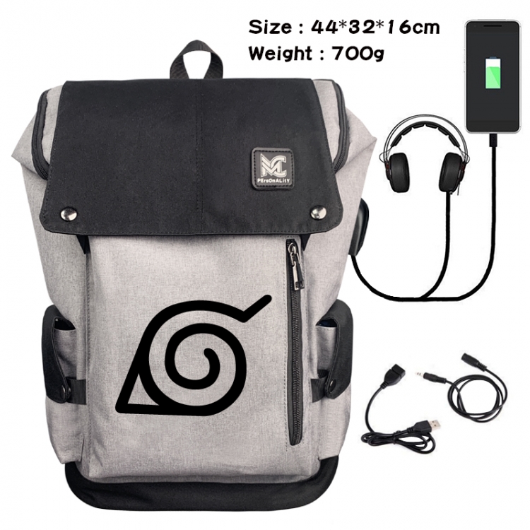 Naruto Data cable animation game backpack school bag 4A