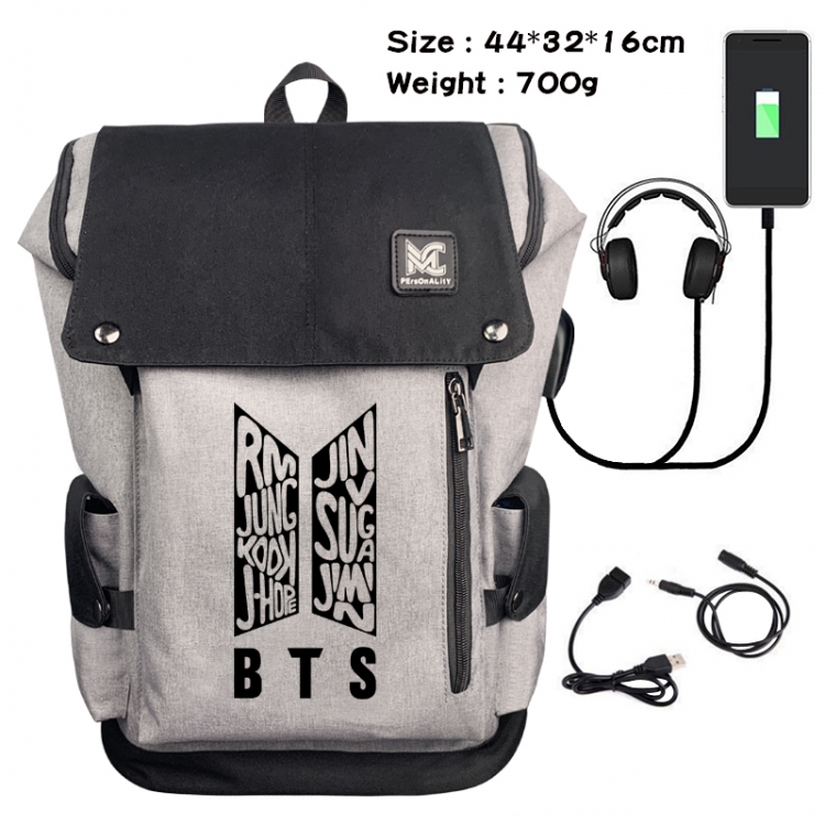BTS Data cable animation game backpack school bag 4A