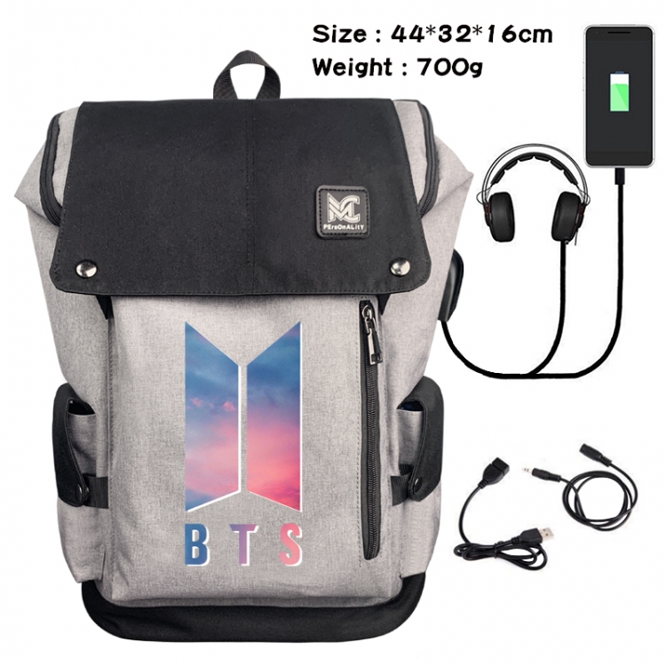 BTS Data cable animation game backpack school bag 2A