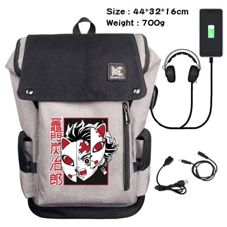 Demon Slayer Kimets Data cable animation game backpack school bag 6A