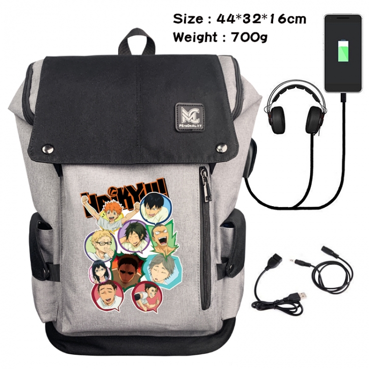 Haikyuu!! Data cable animation game backpack school bag 3A