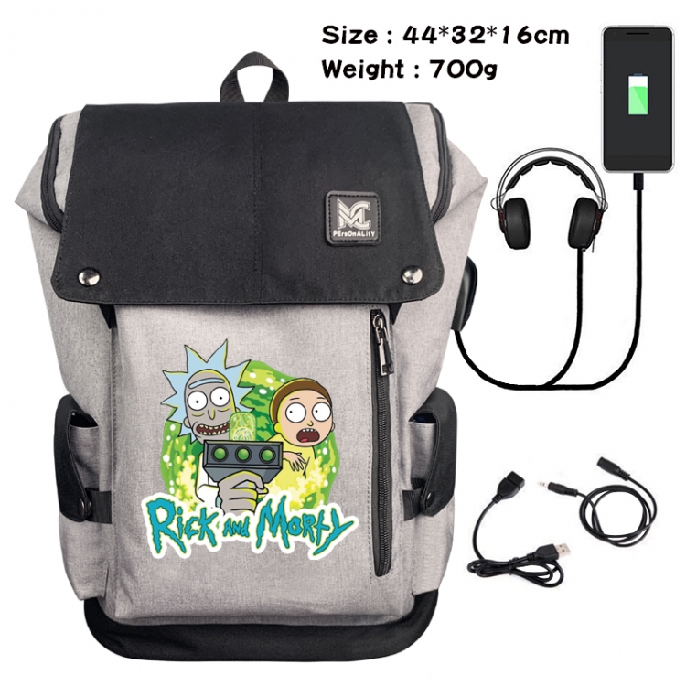 Rick and Morty Data cable animation game backpack school bag 2A