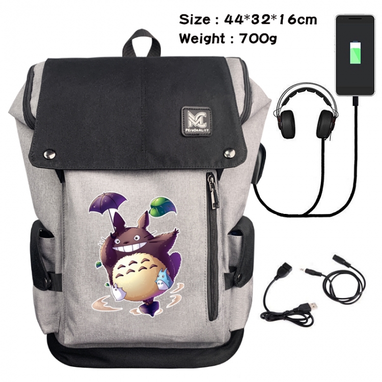 TOTORO Data cable animation game backpack school bag 3A