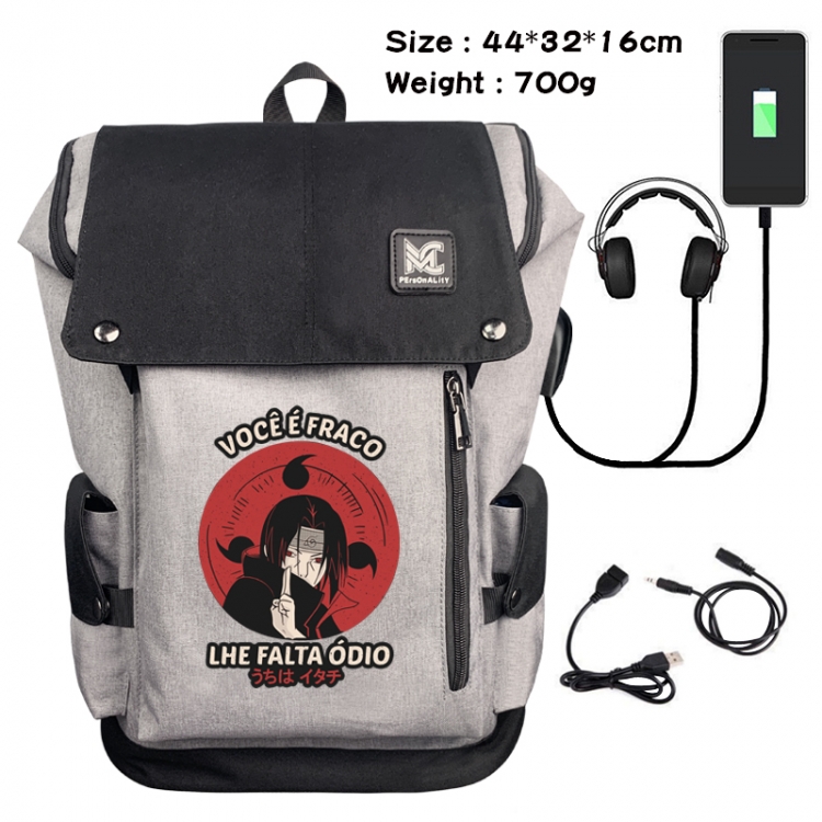 Naruto Data cable animation game backpack school bag 1A
