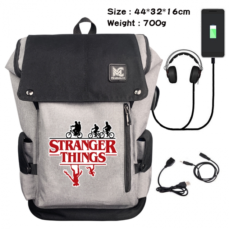 Stranger Things Data cable animation game backpack school bag 2A
