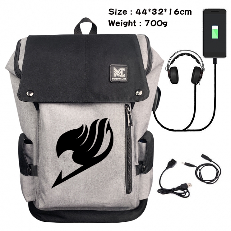 Fairy tail Data cable animation game backpack school bag 1A